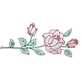 Jack Dempsey 1600 134 Stamped Pillowcases with White Perle Edge, Long Stem Rose, 2 Per Package