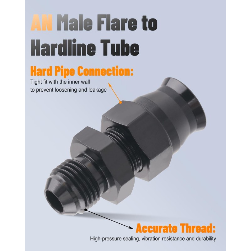 Taiidaues 6AN Male Flare to 5/16" Hardline Tube Compression Fitting