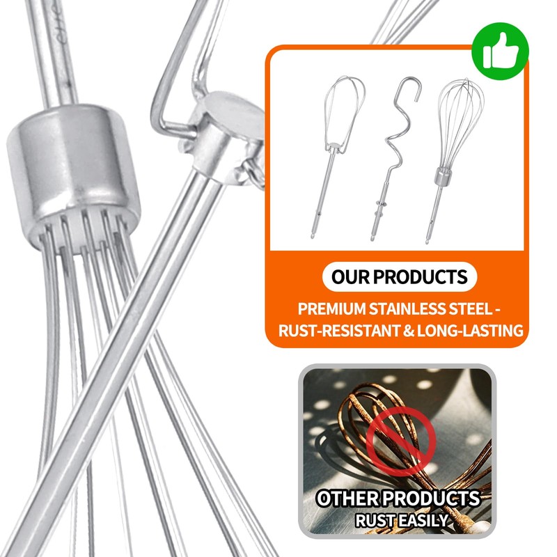5 Pack Hand Mixer Replacement Beaters Compatible with BLACK and