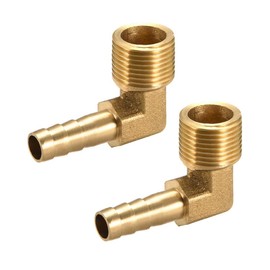 TA-VIGOR 1Pcs Brass Barb Hose Fitting, 90 Degree Elbow 8mm Barbed to 3/8PT Male Pipe Adapter Connector