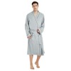 U2SKIIN Mens 100% Cotton Robe Lightweight Knit Bathrobe(Grey, 2XL/3XL)