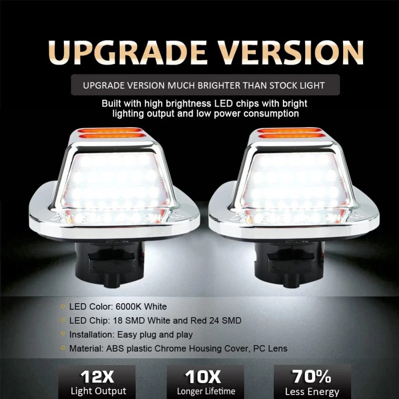 D-lumina LED Chrome Red OLED License Plate Light for 1988-1998