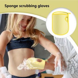 Wash Gloves for Shower - 4X Scrub Gloves for Shower - Reusable Massage Mitts Gentle Spa-Grade Cleansing for Toiletry Travel Boy Girl Kids' Washcloths Sensitive Skin Children