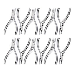 PRECISE CANADA 12 Pcs Multi-Function Hair Extension Plier for Hair Remove Micro Rin DP-30