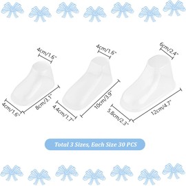 PH PandaHall Pack of 90 Mini Shoe Model Made of Plastic Transparent Foot Model Shoe Rest Shaper 8 cm / 10 cm / 12 cm Shoe Shape Inserts for Shoe Presentation in Business at Home, transparent