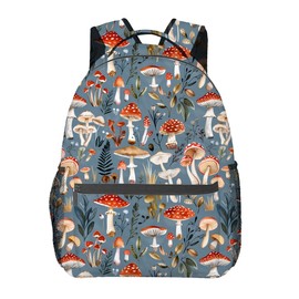 Enchanting Mushroom Backpack, School Travel Laptop Polyester Whimsical Design Backpacks for Women Kids, Work Sports Back Pack Casual Daypack, Lightweight Rucksack Gifts for Hiking Camping Gym