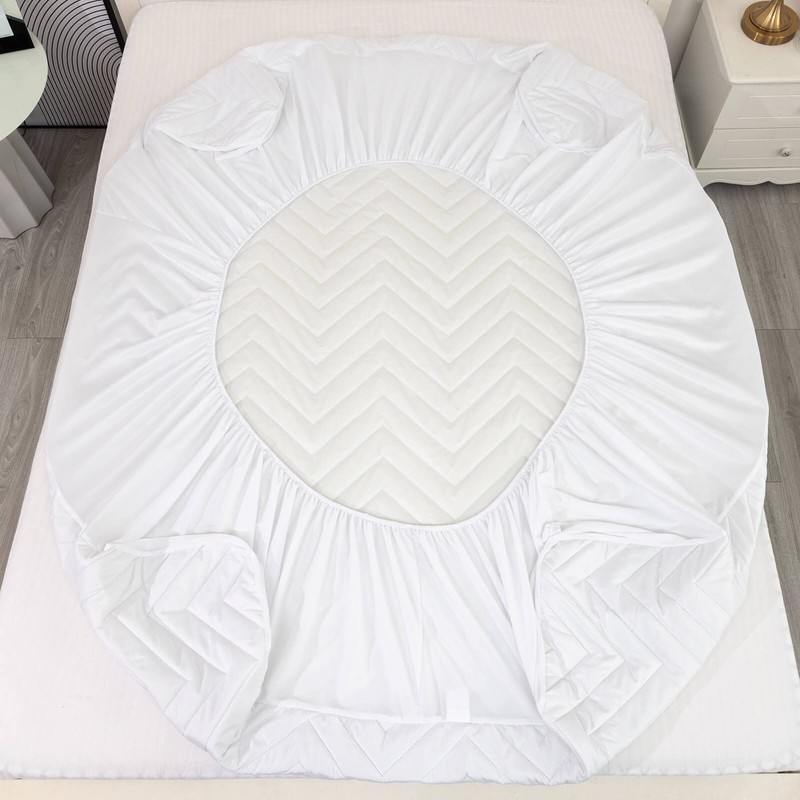 Quilted Waterproof RV Short Queen Mattress Protector Pad for 60