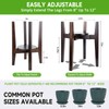 2 Packs Adjustable Plant Stand with Tray,Indoor Wood Plant Stand