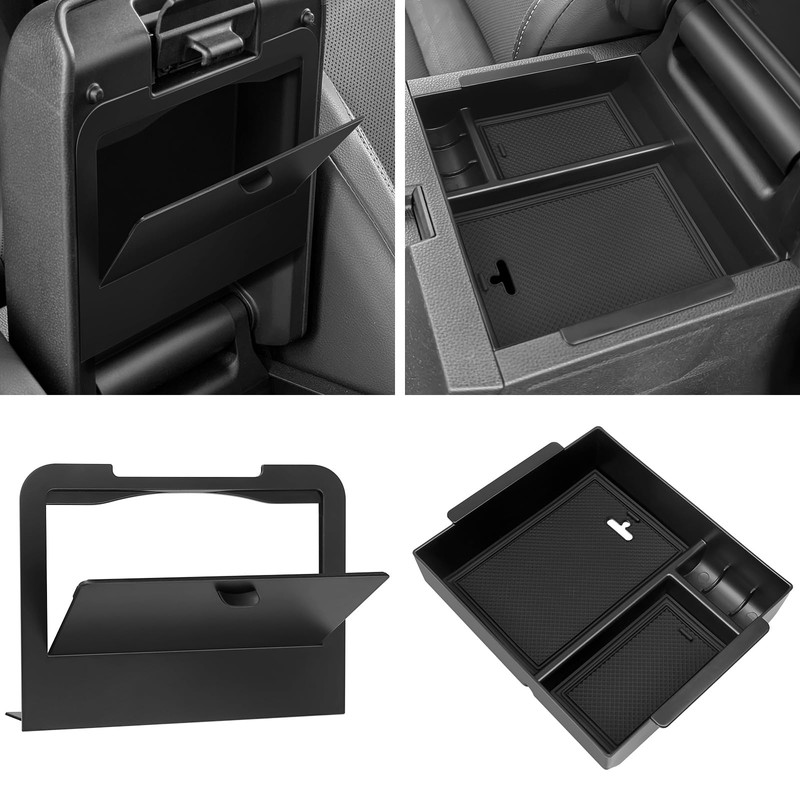 BIBLOZ Hidden Storage Box and Center Console Armrest Organizer for