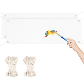 Set of 2 Blank Banners 180 x 60 cm with Eyelets Flag White with 8 m Hanging Rope White Sheet for Painting DIY Painting Graduation Poster Birthday Banner Youth Initiation Banner Party Parties Outdoor