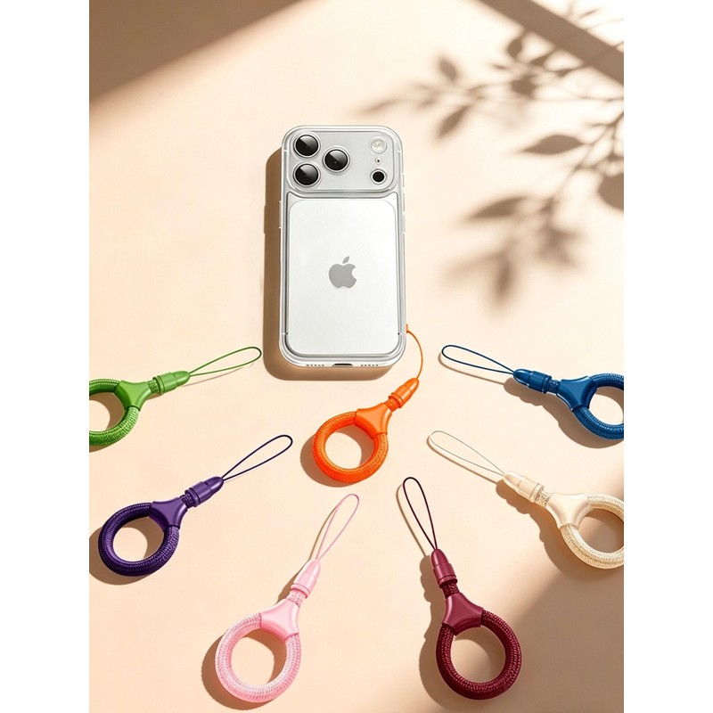 AIXUAN Adjustable Length Smartphone Ring Strap, Blue Braided Cord, Fall