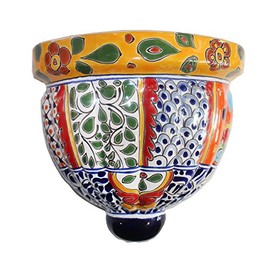Liphontcta Tierra Fina Talavera Large Wall Planter - 10.25" x 9.75"