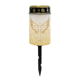 Noprintge Cross Wing Print Solar Garden Light Grave Solar Light for Cemetery Waterproof Solar Lights for Yard Decor Solar Light Grave Decorations Solar Light for Cemetery