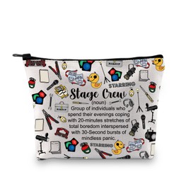 PYOUL Theater Tech Gift Stage Crew Definition Makeup Bag Stage Manager Cosmetic Bag Theater Tech Crew Gift (Stage Crew Definit B)