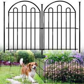 26 Pack Decorative Garden Fence, 17in x 28ft Arched No Dig Animal Barrier Fence for Dog Rabbit, Garden Edging Border, Rustproof Metal Ground Stake Border for Outdoor Yard Patio Decor