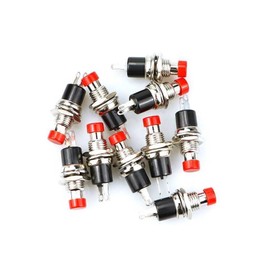 Switian Pack of 10 Mini Push Button SPST Momentary Switch 220 V/2 A - Red Industry Standard Switch Knob with 6.8 mm Thread for Electrical Installation, Workshop & Modification