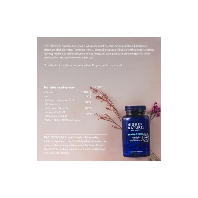 Higher Nature Immune Plus - Vitamin C with Zinc -