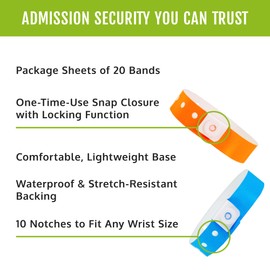 500 WristCo Variety Pack Plastic Wristbands for Events – Extended Wear, Secure Snap Prevents Reuse – Premium-Grade Bracelets for Hospital & Medical ID, Party & VIP Identification