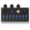 GGTA 8 Gang Marine Boat Switch Panel Waterproof,12V-24volt On-Off Rocker