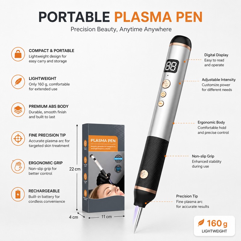 Adjustable Electrosurgical Pen for Professional Skin Procedures – Rechargeable Device