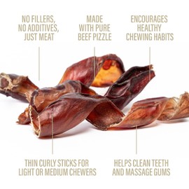 Chewer's Joy Bully Spring Extra Thin (4oz) – Natural Dog Treats – Long-Lasting Chews, High Protein, Made with Real Beef