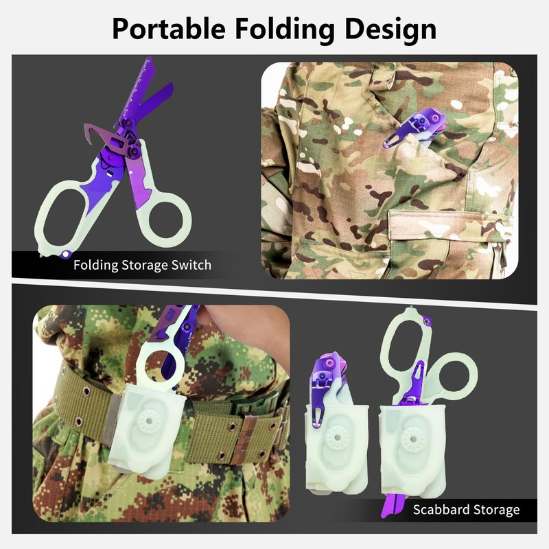 Awaiymi 6 in 1 Multi-function Trauma Shears with Strap Cutter
