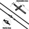 Fiusem Black Cross Necklace for Men,Bible Verse JOSHUA 1:9 Cross