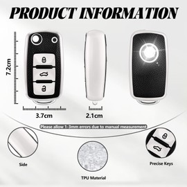 TOOMUME TOOMUME Schlsselhlle TPU Lederstruktur, Autoschlssel Hlle Schlsselcover Passt fr VW Volkswagen Golf 4/5/6 Multivan T5 Polo Up Caddy Beetle Sharan Jetta Bora Seat Ibiza Skoda Fabia