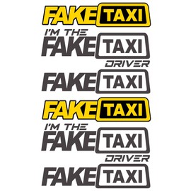 Faketaxi Fake Taxi and I'm The Fake Taxi Driver Stickers Pack of 6 for Cars or Motorcycles (Anthracite)