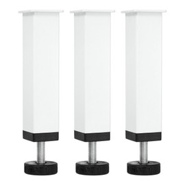 uxcell 3 Pcs Adjustable Height Center Support Leg, 6 Inch Metal Bed Frame Support Legs, Bed Support Slats Leg for Sofa Cabinet Couch Dresser Table Furniture, White