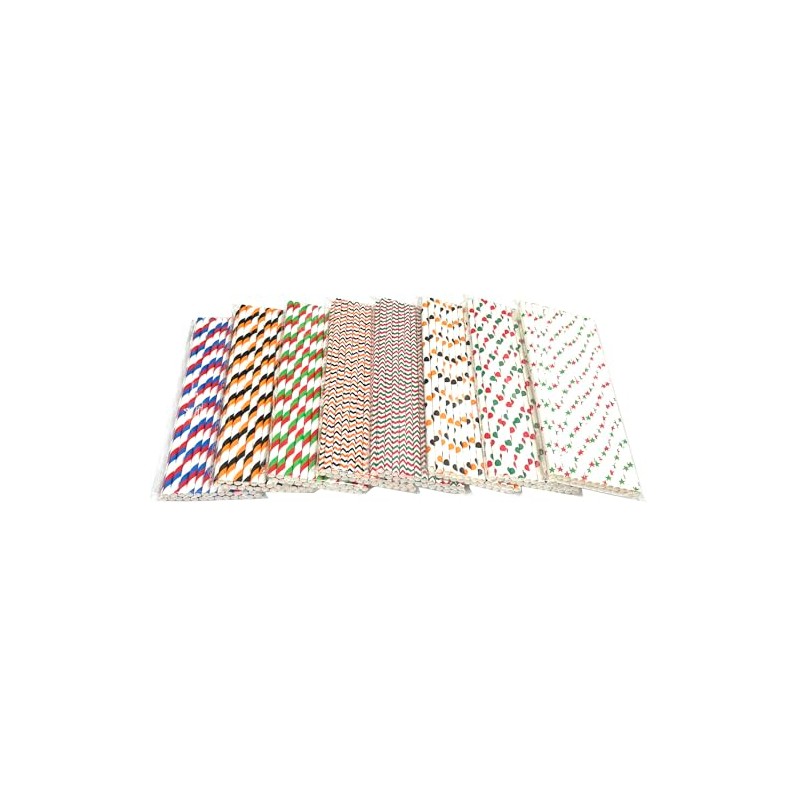 Haobase 50Pcs Paper Drinking Straws, Biodegradable Paper Straws for Drinking
