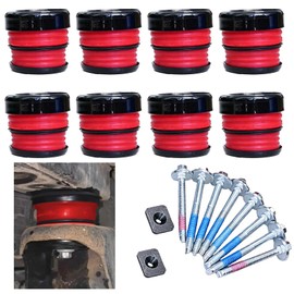 Silicone Body Mount Bushings Bolt Kit Compatible with Ford F250 F350 2008-2016 Crew Cab 2WD 4WD Durable Cab Bushings Improve Ride Comfort, Reduce Noise (Red)