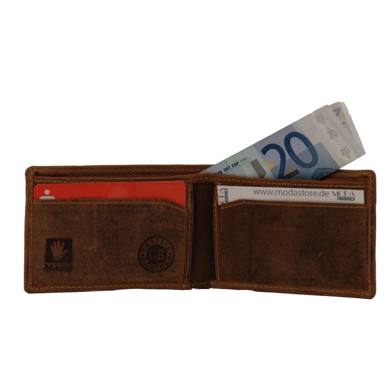 Greenburry ModaStore Vintage 1660-25 Leather Mini Wallet Antique Brown, brown,