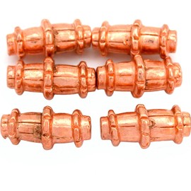 15g Bali Tube Beads Copper PLT Cylinder 17mm Approx 6