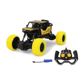 JAMARA 405216 - Slighter CR2 RC Crawler Diecast 2.4GHz - Spring-Loaded Chassis, Rubber Tyres, Adjustable Track, Decoupled Axles, Extreme Interlocking Capability, Yellow