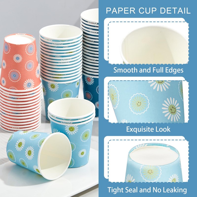 SIUQ 300 Pack 5 oz Paper Cups, Disposable Bathroom Cups,