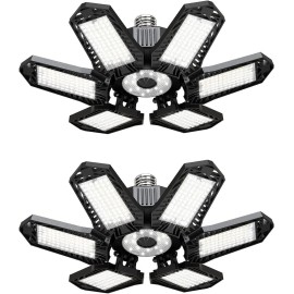 Unbranded 2Pack LED Garage Lights 100W 10000lm Deformable Garage Ceiling Light Shop Light