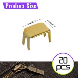 Qimoo 20 Pcs Zipper Stoppers, 8 Top & Bottom Zipper Stops Zippers Repair Kits for Bags Coats Jackets