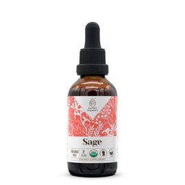 Sage USDA Organic Alcohol-Free Extract | Dietary Supplement, High-Potency Tincture | Natural Certified Organic Sage (Salvia officinalis) Dried Leaf (2 oz)