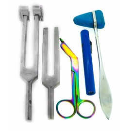 Set 5 - Reflex Hammer Blue Penlight, Tuning Fork C128, C512 & Rainbow Scissor