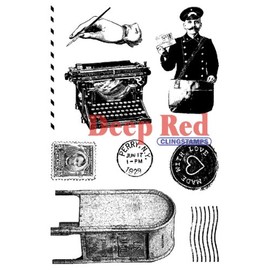 Vintage Postal Rubber Cling Stamp Set