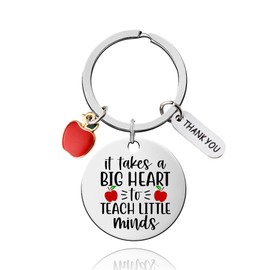 Preschool Teacher Appreciation Day Gifts for Teachers Special Teachers Thank You Gifts for Teacher Assistant Appreciation Keychain for Men Women It Takes A Big Heart To Teach Little Minds Keychain