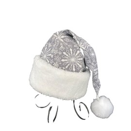 Silver Snowflake Jack Frost Santa Hat, Novelty Santa Hat, Christmas Hat