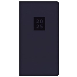 2025 Stylish Navy Textured Fabric Cover Slim Wallet Diary Week to View Planner