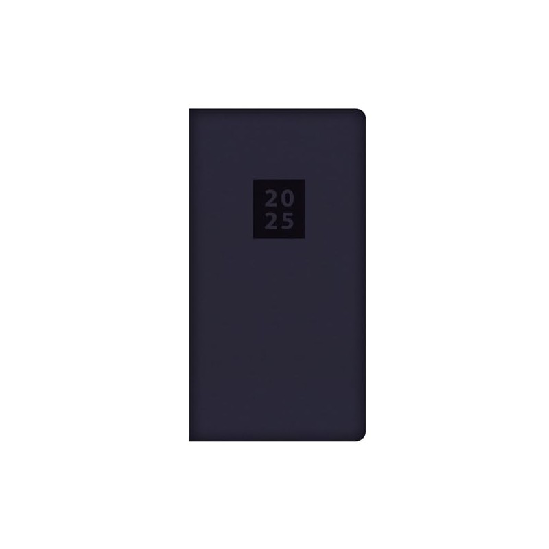 2025 Stylish Navy Textured Fabric Cover Slim Wallet Diary Week
