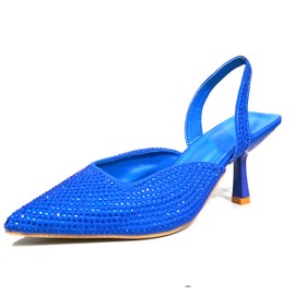 Pradize Slingback Stiletto Heels Pumps (Royal Blue, EU-42=US-10)