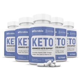 (5 Pack) Microbio Keto ACV Pills 1275MG Keto Support Blend Capsule Alternative to Keto ACV Gummies Formulated with Apple Cider Vinegar Extra Virgin Olive Oil Powder Green Tea Leaf 300 Capsules