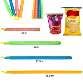 SAMCOS Handy Bag Fastener Clip Kitchen Clips Refrigerator Bag Storage Clips for Damp Treats Food Storage Waterproof Moisture Proof Clips 4 Sizes 16 Pieces Durable Clips Easy Lock (4 Colors)