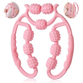 Yanghad Massage Roller, Cellulite Massager, Massage Roller Legs, Leg Massager, Cellulite Roller, Massage Roller with Handle for Leg, Foot, Arm Massage (Pink)