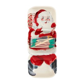 Mud Pie Santa Triple Tidbit Toothpick Set, dish 11" x 4 1/2"